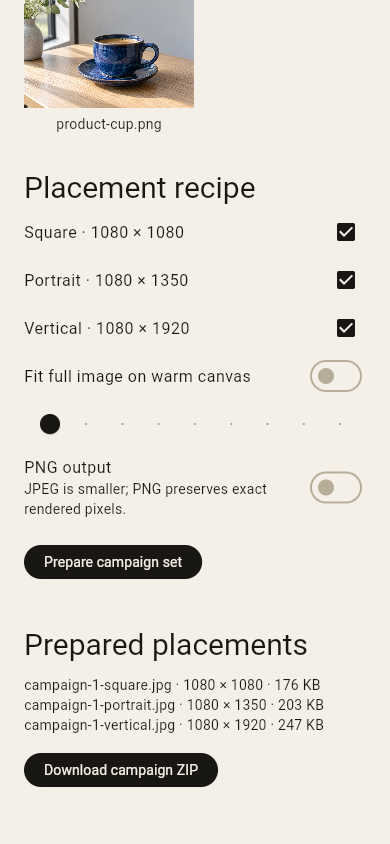 Social Campaigns — Espacio de trabajo móvil